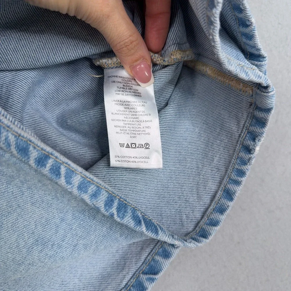 Free People We The Free Skort Women 32 Light Wash Denim Galivanting Skort